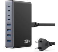 200W Chargeur USB C Multiple, 8-Port GaN III Prise USB Chargeur Rapide QC4.0+PD 65W Chargeur USB C pour Ordinateur Portable Alimentation Adaptateur pour MacBook Pro/Air, iPhone, Samsung Galaxy etc.