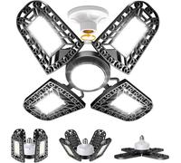 200W Éclairage de Garage à LED Lampe d'atelier 216LED 16800 LM 6000K Plafonnier déformable avec, Lampe d'atelier Design IP64 Adaptée Aux Parkings, 120 Degrés Réglables, E26 / E27 Entrepôts, Couloirs
