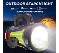 200W Lampe de Torche Rechargeable Lumineux étanche 2000LM 6000mAh