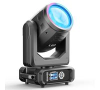 200W Lyre LED Projecteur à tête mobile Zoom, 8 gobos 18 prismes éclairage de scène, DMX-512 stroboscope activé par le son, éclairage disco DJ pour fête, mariage, Halloween, Noël