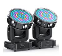 200W Lyre LED RGBW Jeux de Lumiere 20CH/57CH Lumières de scène Luminaires à tête rotative pour DJ Club Bar Disco Soirées fête Projecteurs (2 PCS)