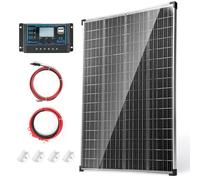 200W Panneau Solaire 12V Kit de Monocristallin 200 Watt avec Régulateur de Charge 20 A pour une Charge D'énergie 12 Volt du Réseau pour Camping-car Bateau Caravane