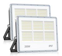 200W Projecteur LED Extérieur - 2 PACK 20000LM 360 LEDs Super Luminoso Bianco Spot LED Extérieur, Eclairage Exterieur Étanche IP67, 7000k Blanc Froid Lampe Exterieur pour Garage, Cour, Rue, Stade