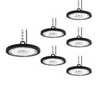200W UFO High Bay Lumière, 20000LM Projecteur LED d'Entrepôt, IP65 Étanche Spot Intérieur 6000-6500K Blanc Froid pour Garage, Ateliers, Usine, Halls (6pcs)