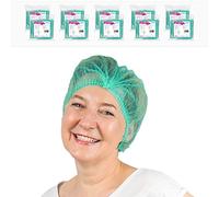 200x ARNOMED® Charlotte Cheveux Jetable 52 cm Vert, Filet Cheveux Plastique pour OP, Cuisine & Hygiène, Bonnet à Usage Unique, Charlotte Alimentaire de Protection des Cheveux en Tissu