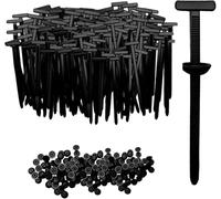 200x Boucles d'attache de câble en Nylon pour Audi A5 S5 RS5 B9 B8 B8.5 avec épingle et Bouton Résistantes aux UV Noir