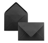 200x enveloppes C6 - couleur: noir - 11,4 x 16,2 cm - fermeture: gommée - pour papier A4, A5, A6 et pour invitations, salutations et lettres - FarbenFroh by GUSTAV NEUSER