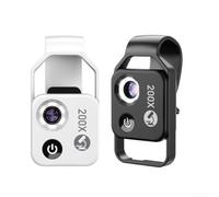 200X HD Phone Microscope CPL Lens Rechargeable(White) | 200X magnification, CPL filter reduces glare, multi-layer coating, clear detailed imaging, no app needed