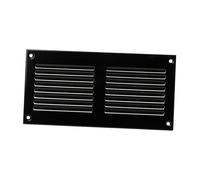 200x100mm Grille de Ventilation avec Moustiquaire - Grilles d'aération en Métal - Acier, Noir