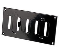 200x100mm Rectangulaire Grille d'aération en Métal Noire avec Lamelles Verrouillables Rectangulaire