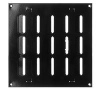 200x200mm Réglable Grille d'aération en Métal Noir - Grille de Ventilation avec Réglage Coulissante