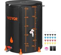 201 L Récupérateur d'Eau de Pluie Pliable - VEVOR - Bac Système Collecteur Tonneau Baril PVC 1000D avec Robinet - Noir