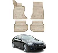 2010-2013 BMW Série 5 Limo Touring F10 F11 Tapis de sol TPE Beige 4 pcs