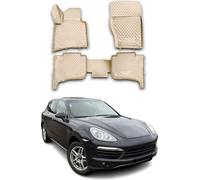 2010-2016 Porsche Cayenne Tapis de sol TPE Beige 4 pièces