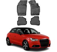 2010-2018 Audi A1 A1 Sportback 8X Tapis de sol TPE noir 4 pièces