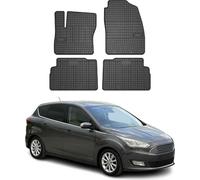 Tapis de Sol Compatible avec Ford C-Max 2010-2019 Caoutchouc Noir