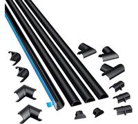 2010Kit002 Kits De Goulottes, Cachez Et Protégez Les Câbles Facilement, Goulotte Décorative - 4X 20Mm (Largeur) X 10Mm (Hauteur) X 1M Longueurs (4-Mètres) - Noir[HDM5235649]