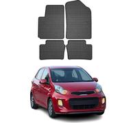 Tapis de Sol Compatible avec Kia Picanto 2011-2017 Caoutchouc Noir