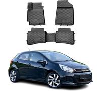 OMAC Tapis de sol pour Kia Rio 2012-2017 sur mesure en caoutchouc Noir