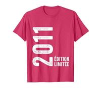2011 Édition Limitée Année Anniversaire Millésime 2011 T-Shirt, Homme, Rouge Chiné, XXL