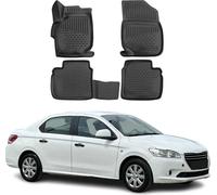 2012-2021 Peugeot 301 Tapis de sol TPE noir 4 pcs