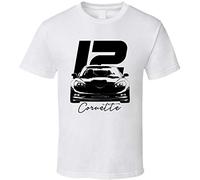 2012 Corvette Grill View with Year and Model Name White T T-Shirts à Manches Courtes White(X-Large)