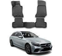 2014-2020 Mercedes Classe C S205 Wagon Tapis de sol TPE noir 4 pcs