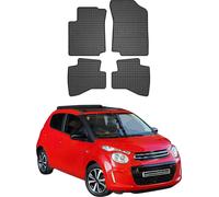 2014-2021 Citroen C1 Tapis de sol en caoutchouc noir 4 pièces