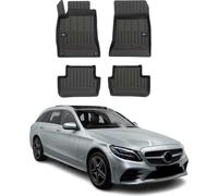 OMAC Tapis de Sol Voiture Compatible avec Mercedes Classe C W205 2014-2022 Caoutchouc TPE Noir