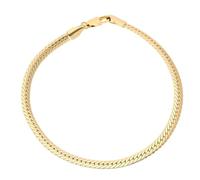 2014.Jewelyr.Luxe Bracelet - Femme/Homme - Maille Anglaise - Bombée - Plaqué Or Jaune 750/1000-3 Microns - 20 cm