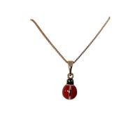 2014.Jewelyr.Luxe Chaîne 45 cm et Pendentif Coccinelle émail Rouge Plaqué Or Jaune 750 (Gourmette)