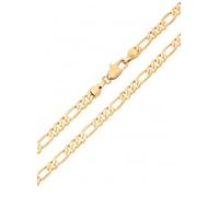 2014.Jewelyr.Luxe Chaîne de Cou - Homme - Maille Figaro - Plaqué Or Jaune 750/1000-3 Microns - 70 cm - Largeur 4.2 mm