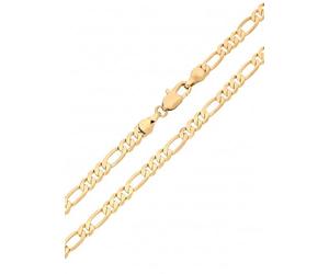 2014.Jewelyr.Luxe Chaîne de Cou - Homme - Maille Figaro - Plaqué Or Jaune 750/1000-3 Microns - 70 cm - Largeur 4.2 mm