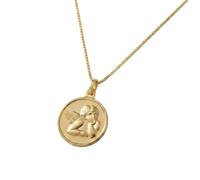 2014.Jewelyr.Luxe Collier - Enfant - Médaille - Ange - Baptême - Plaqué Or Jaune 750/1000 - Vénitienne - Fabriquée en France