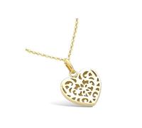 2014.Jewelyr.Luxe Collier Femme Chaîne Forçat et Pendentif Coeur Ajouré Plaqué Or Jaune 750/1000 3 Microns