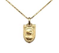 2014.Jewelyr.Luxe Collier - Femme - Médaille - Vierge Marie - Plaqué Or Jaune 18 carats (750/1000) - 45 cm - Vénitienne - Fabriqué en France