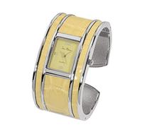 2014.Jewelyr.Luxe Montre Jean Patrick Bracelet Rigide Clip Cuir Beige Acier 316 L Inoxydable