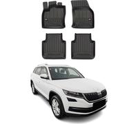 2016-2025 Skoda Kodiaq Tapis de sol TPE noir 4 pcs