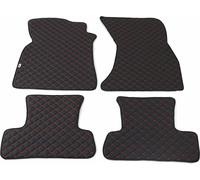 2017-2024 Audi Q5 FY Cuir Similicuir Rouge Tapis Similicuir Noir 4 pcs