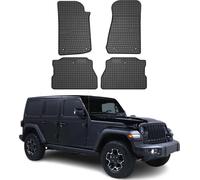 2017-2025 Jeep Wrangler Rubicon 5D Tapis de sol en caoutchouc noir 4 pcs