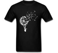 2017 Top Selling T Shirt Dandelion Going Where The Wind Blows Art Design Tees for Men Cotton Black Tshirt Black Hemden(Medium)