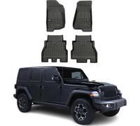 2018-2025 Jeep Wrangler Tapis de sol TPE noir 4 pcs