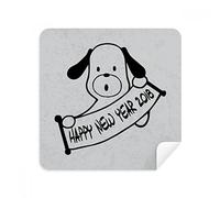 2018 Happy New Year Adorable Dog Lunettes de nettoyage en daim pour téléphone
