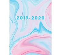 2019-2020: Daily, Weekly & Monthly Academic Planner Organizer With Inspirational Quotes & Hourly Class Schedule Semester Calendars Coral Pink, Mint Green & Turquoise Teal Blue Watercolor Marble Cove
