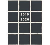 2019-2020: Daily, Weekly & Monthly Academic Planner Organizer With Inspirational Quotes & Hourly Class Schedule Semester Calendars Simple, Hand-Painted Watercolor, Black & White Grid Cover (Modern G