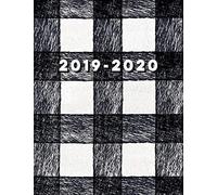 2019-2020: Daily, Weekly & Monthly Academic Planner Organizer With Inspirational Quotes & Hourly Class Schedule Semester Calendars Hand-Painted Watercolor, Black & White Buffalo Plaid Check Pattern