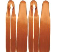2019 Anime Basic Long 150 CM Droite Orange Perruques Femmes Universel Bande Dessinée Cosplay Perruque Anime Costume Party Jaune Perruques 150 cm Une Taille Longue Perruque Droite 18