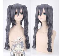 2019 Anime Black Butler Ciel Phantomhive cosplay perruque gris cheveux synthétiques Kuroshitsuji Cosplay perruques avec des queues de cheval une taille noir Butler perruque 080