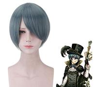 2019 Anime Black Butler Ciel Phantomhive Cosplay Perruque Gris Cheveux Synthétiques Kuroshitsuji Cosplay Perruques Avec Des Queues De Cheval Une Taille Kuroshitsuji Perruque 121