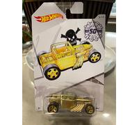 2019 Hot Wheels Larry Bois 50 Séries 5/10 Bone Shaker Doré W / 5 Rayon Roues